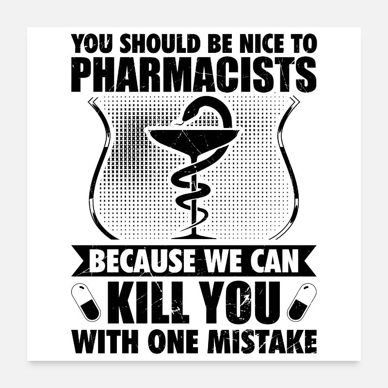 Profession de pharmacien Pharmacien pharmacien présente Poster 60 x 60 cm