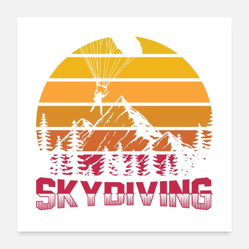 Skydiving | Parachute Skydive Skydiver Gifts Poster 24" x 24" (60x60 cm)