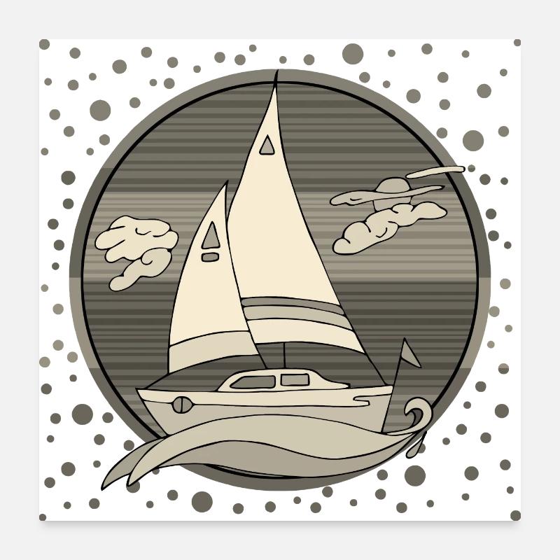 Segelboot Poster 60x60 cm