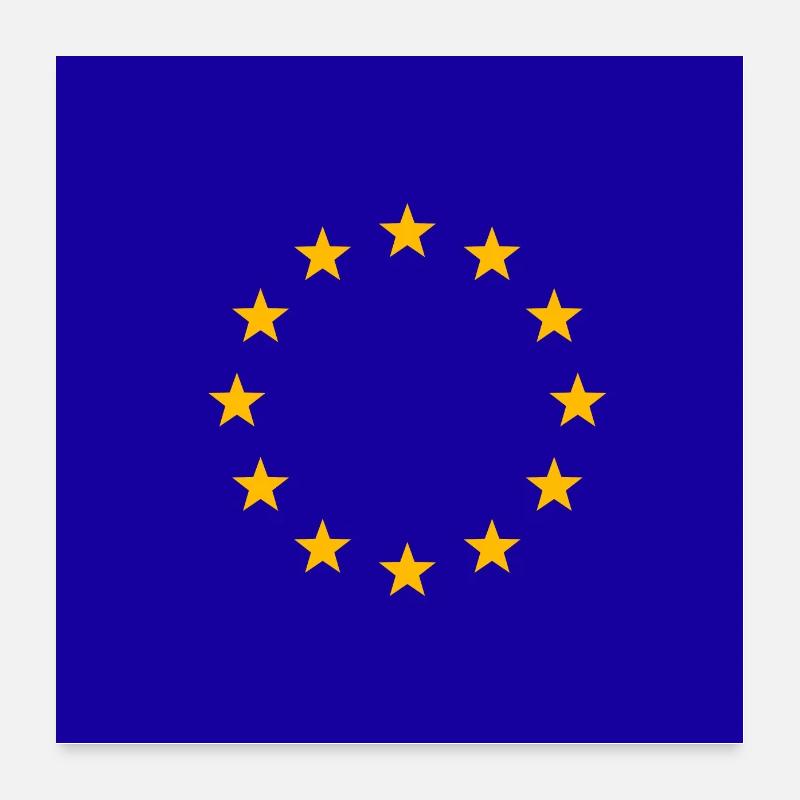 Europe, symbole de l’UE, drapeau, drapeau, logo, étoiles Poster 60 x 60 cm