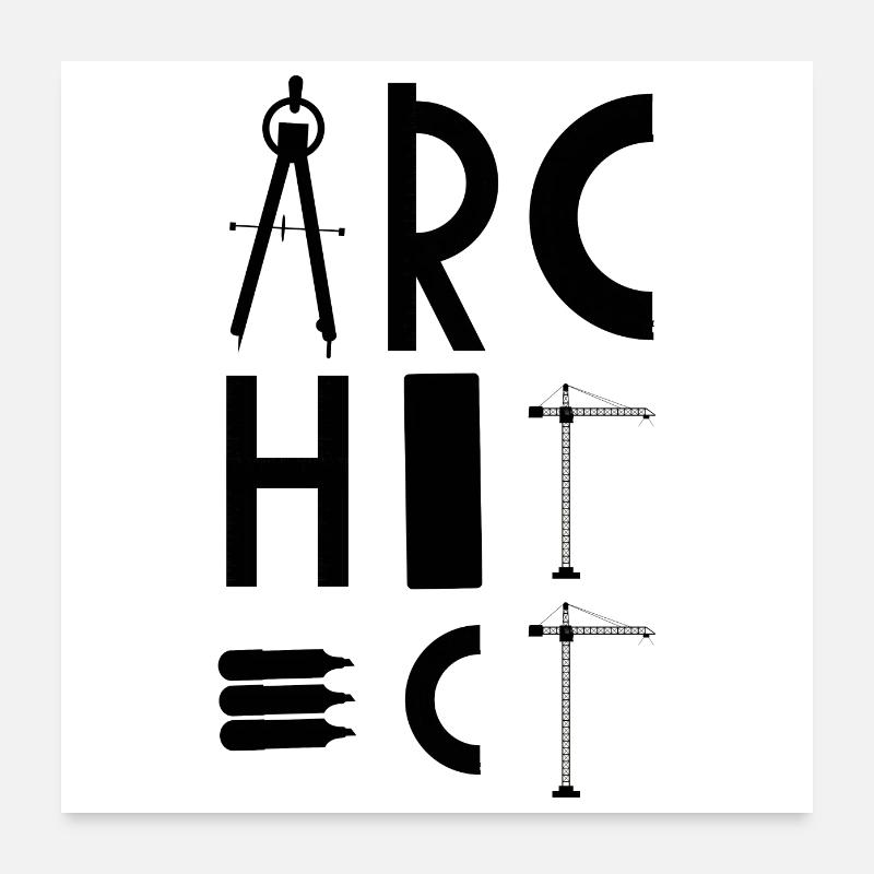 Architekten | Beruf Studium Architektur Geschenke Poster 60x60 cm