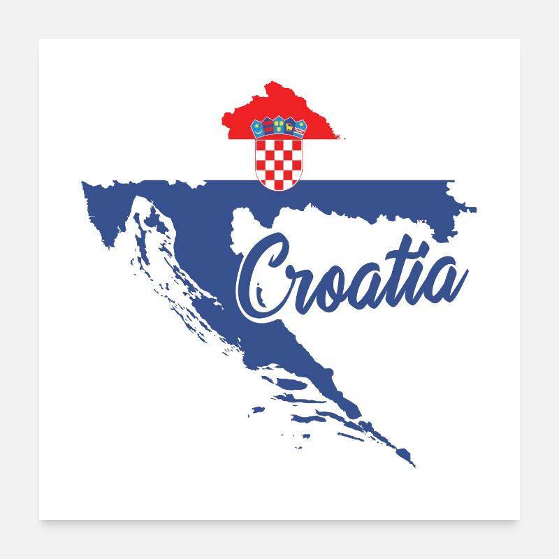 Croatie | Cadeau du drapeau croate des Balkans Poster 60 x 60 cm