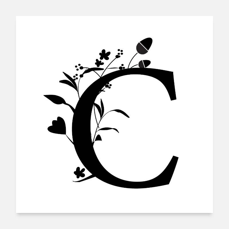 lettering C for first names in C Poster 24" x 24" (60x60 cm)