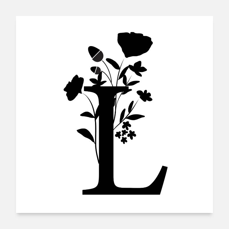 L comme lettre du prenom Poster 60 x 60 cm