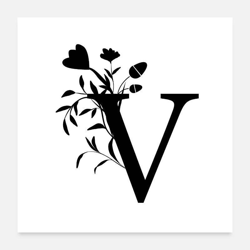 V prénom Poster 60 x 60 cm