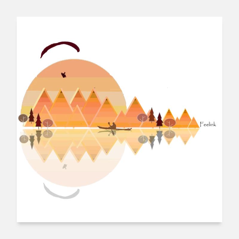 Paraglider Paragliding Mountains Hang Gliding Kayak Poster 24" x 24" (60x60 cm)