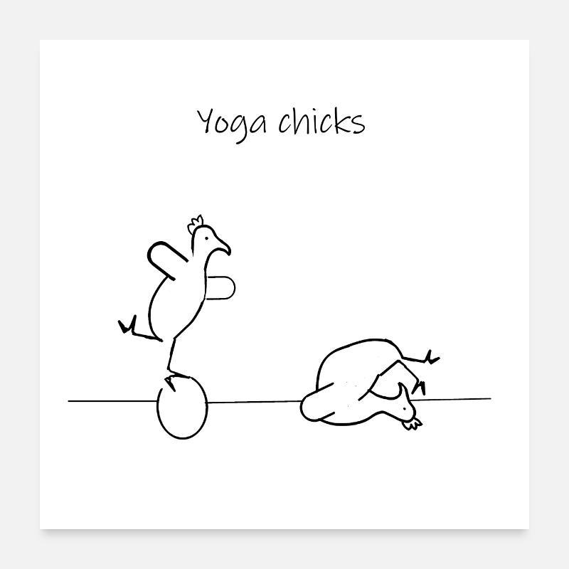 Yoga Hühner Poster 60x60 cm