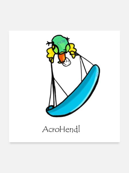 Gleitschirm Paragliding Humor Acro - Poster 60x60 cm - Weiß - Vorne