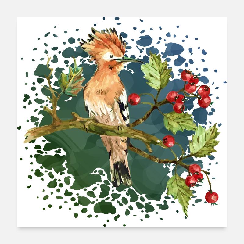 Bunter Vogel Poster 60x60 cm