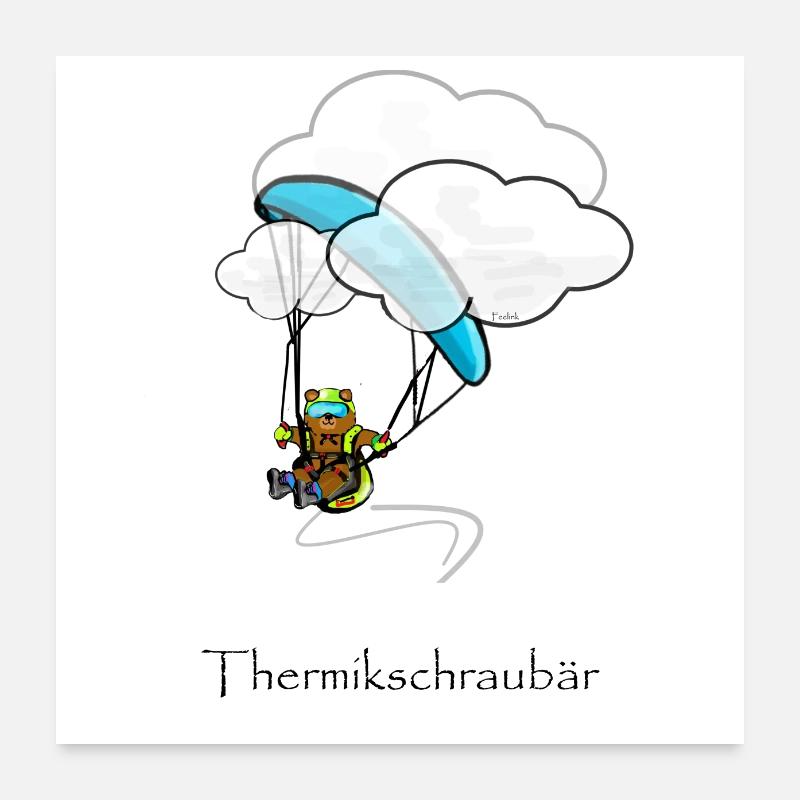 Paragliding Paragliding Funny Thermals Poster 24" x 24" (60x60 cm)