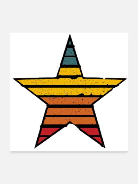 Vintage Star - Poster 24" x 24" (60x60 cm) - white - Front