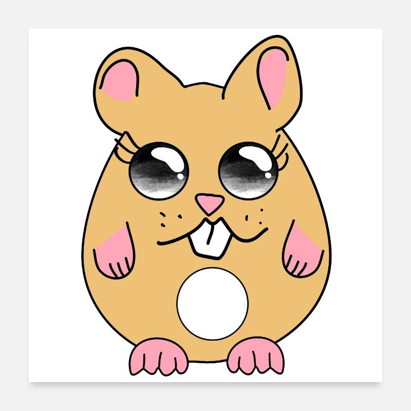 Hamster in Kawaii Optik Poster 60x60 cm