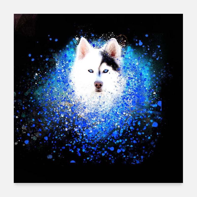 samojede ,graffit ,malerei ,kunst , maske,husky Poster 60x60 cm