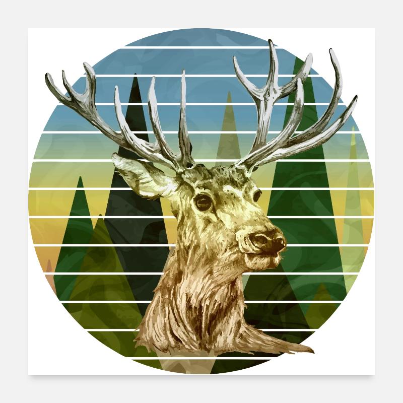 Chevreuils Poster 60 x 60 cm