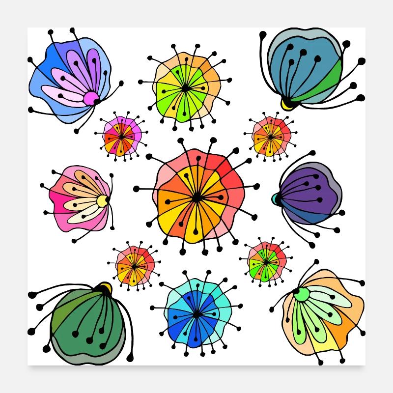 Fleurs Poster 60 x 60 cm