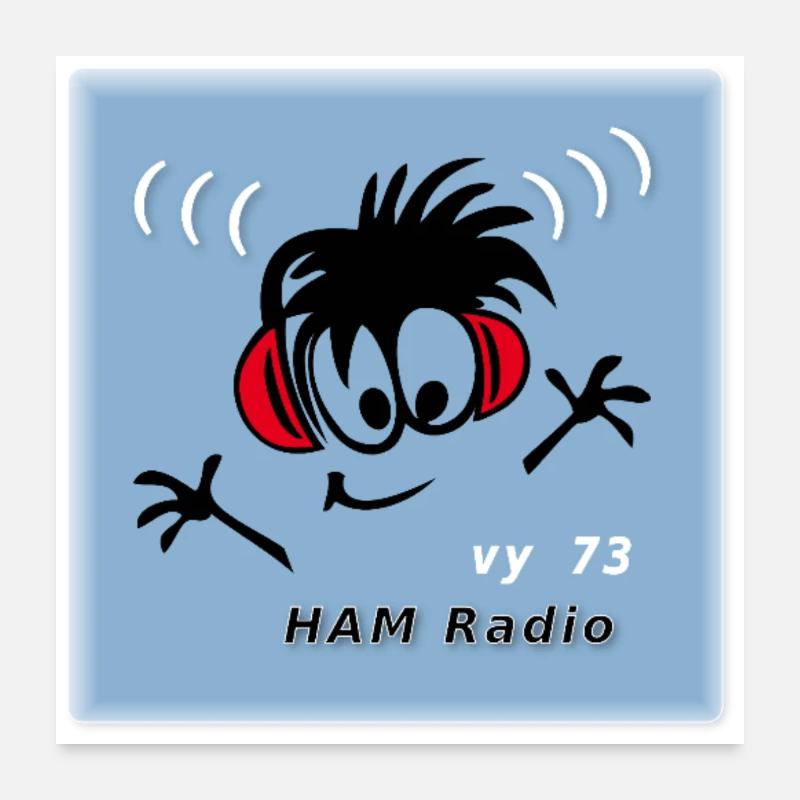 Amateur radio operator, radio operator, computer - Poster 24" x 24" (60x60 cm) - white