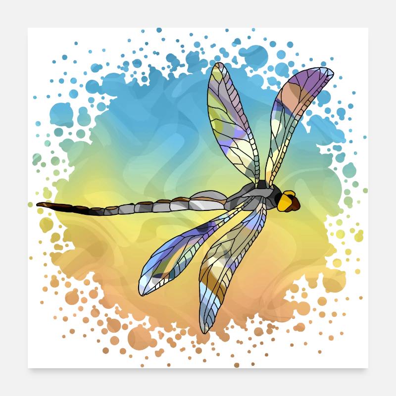 Libellule Poster 60 x 60 cm