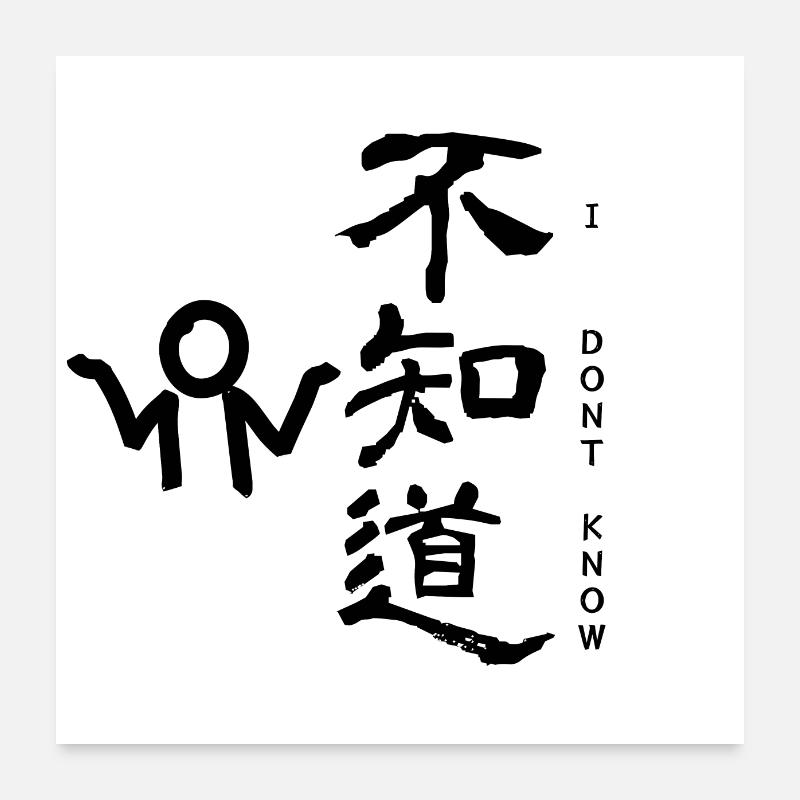 I dont know Chinese Poster 24" x 24" (60x60 cm)