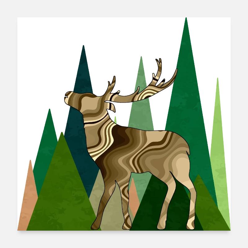 Hirsch Poster 60x60 cm