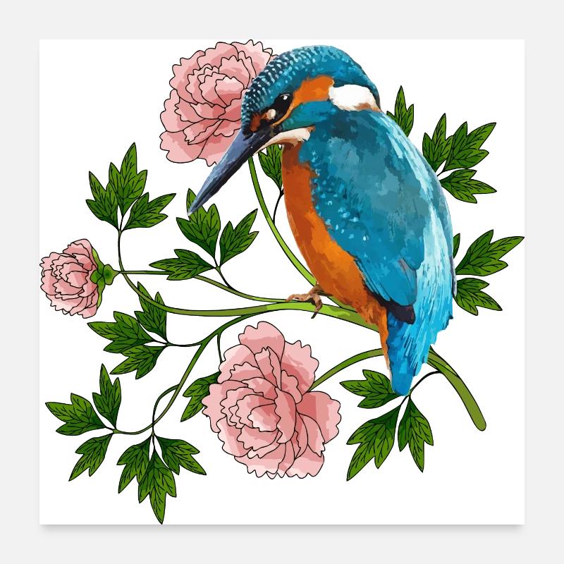 Bunter Vogel Poster 60x60 cm