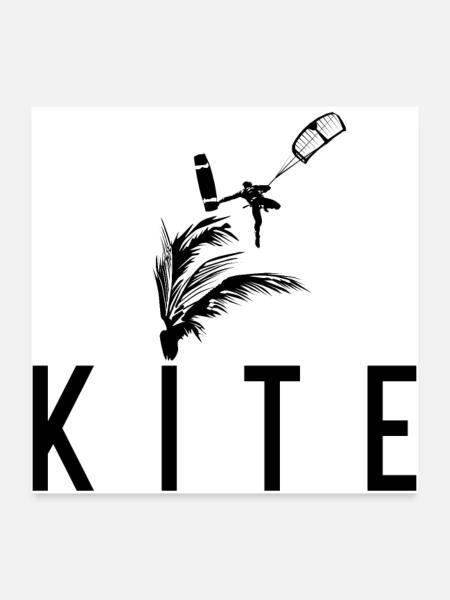PALMIER KITER - Poster 60 x 60 cm - blanc - Devant