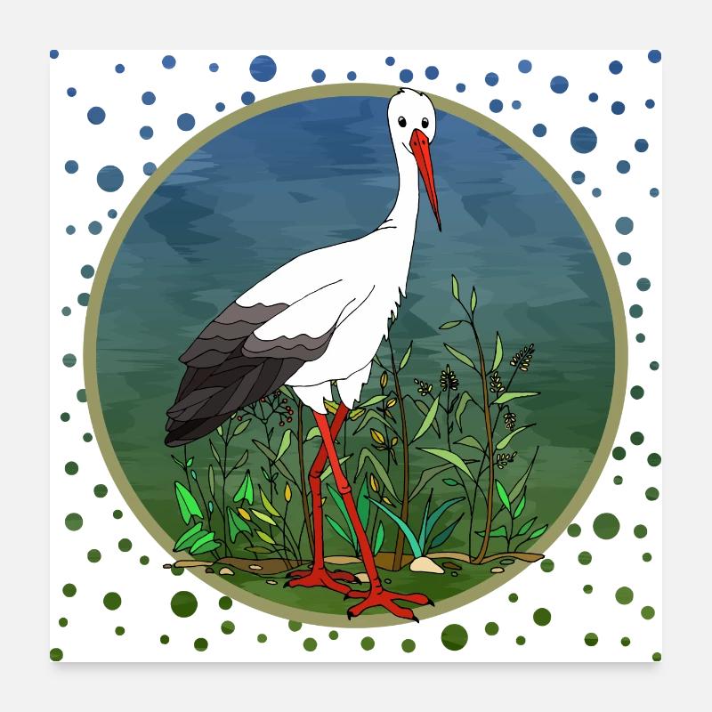Stork Poster 24" x 24" (60x60 cm)