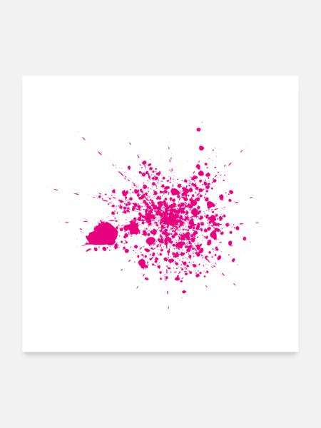 Colorsplash Pink - Poster 60x60 cm - Weiß - Vorne