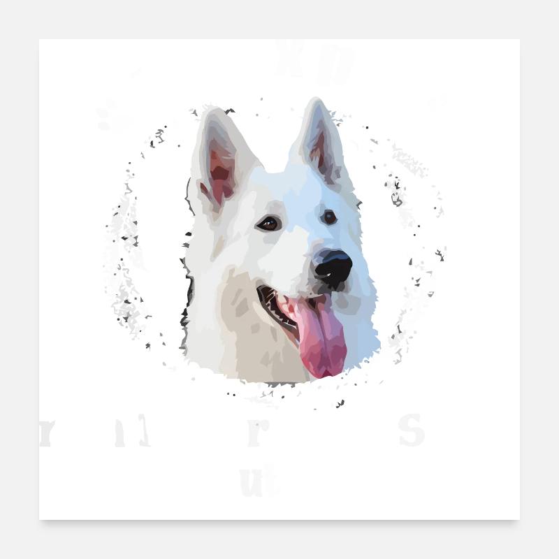 J'peux pas mon, Berger Blanc suisse veut pas Poster 60 x 60 cm