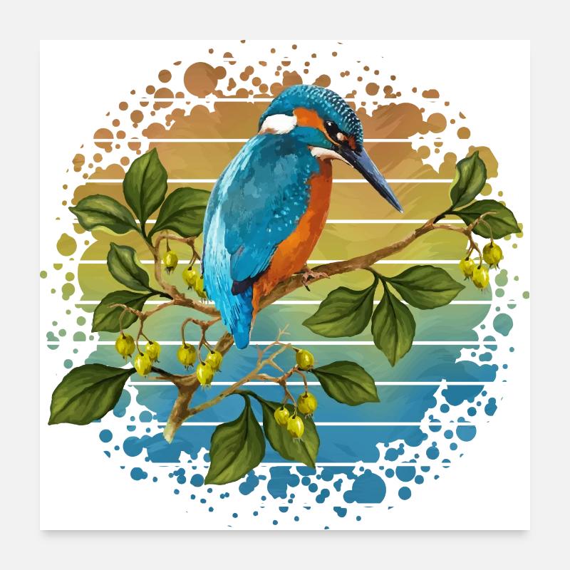 Bunter Vogel Poster 60x60 cm