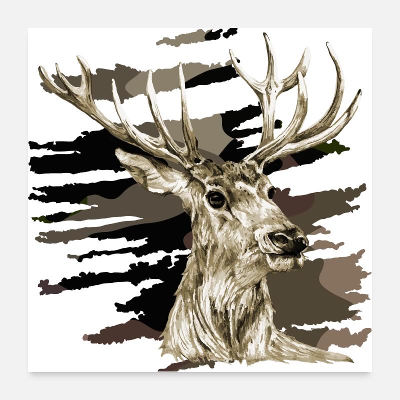 Cerf Poster 60 x 60 cm