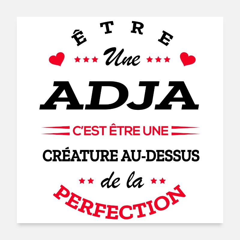 ADJA PARFAITE - NOM ADJA Poster 60 x 60 cm