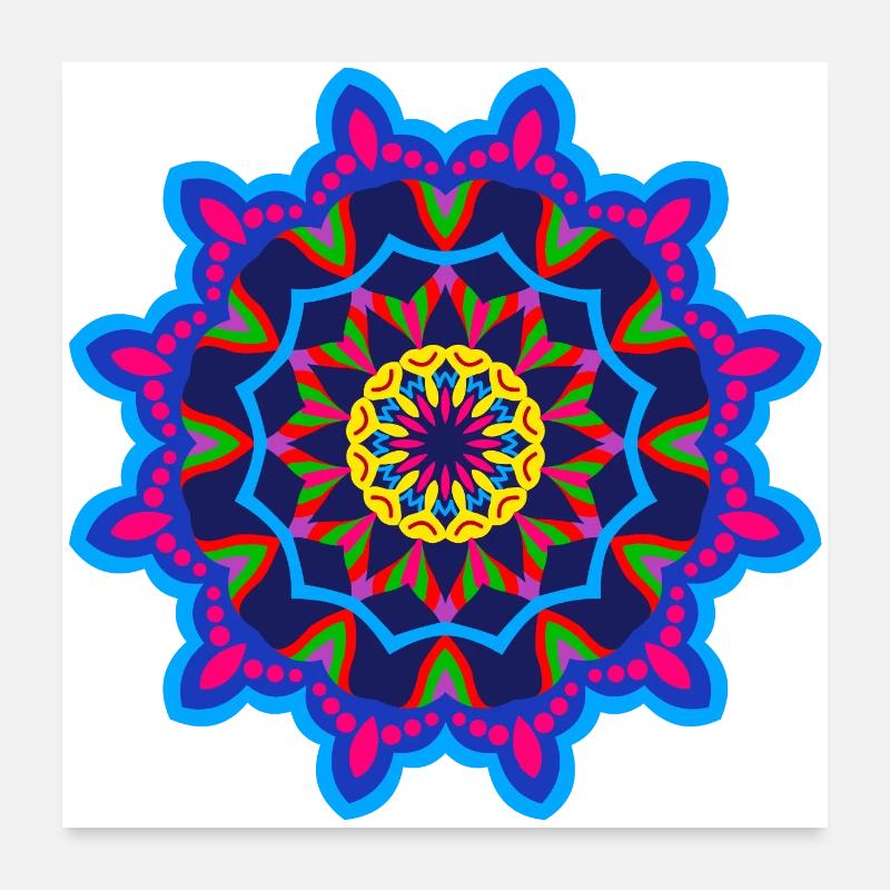 Floral Mandala Poster 60 x 60 cm