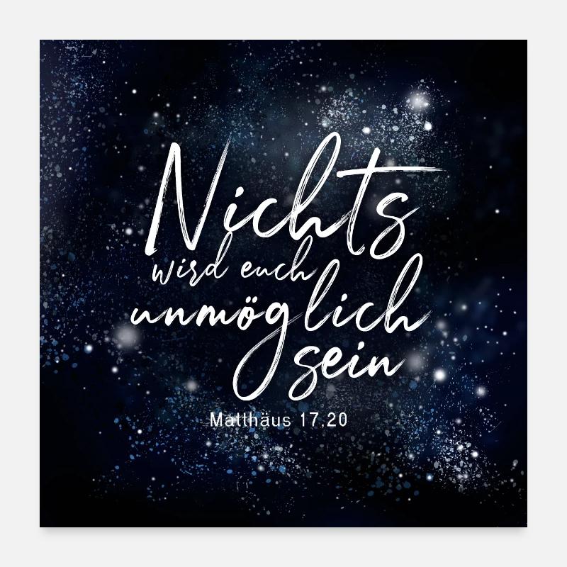 Zitat mit Sternenhimmel - Bibel Vers Poster 60x60 cm