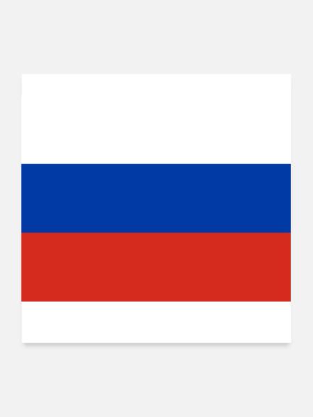 Russland - Poster 60x60 cm - Weiß - Vorne