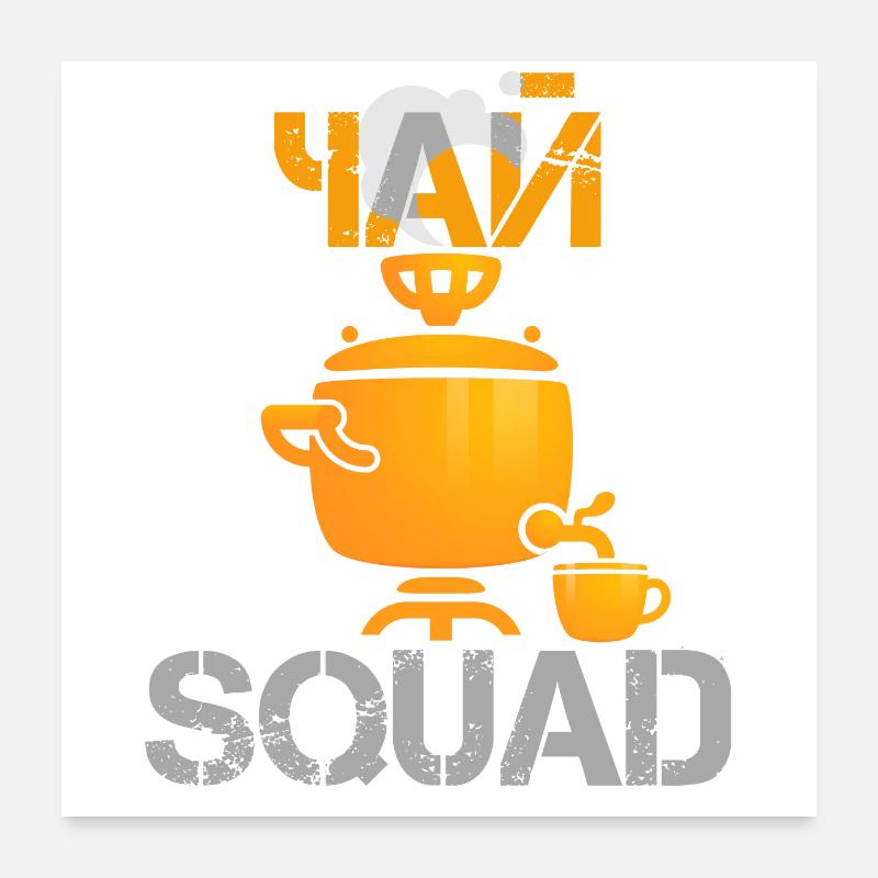 TEE SQUAD russisch Geschenk Poster 60x60 cm