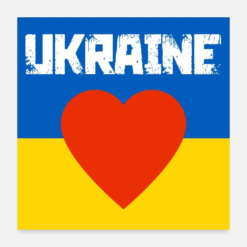 Ukraine - Poster 60x60 cm - Weiß