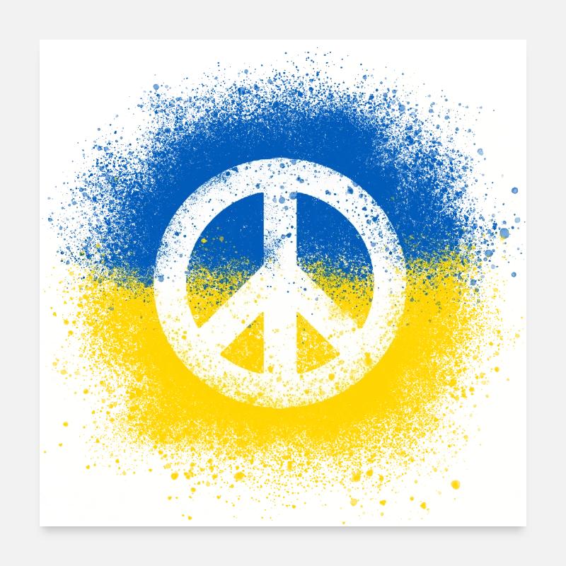 Peace for Ukraine - Poster 24" x 24" (60x60 cm) - white