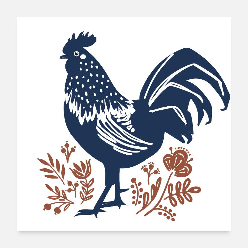 Rooster Poster 24" x 24" (60x60 cm)