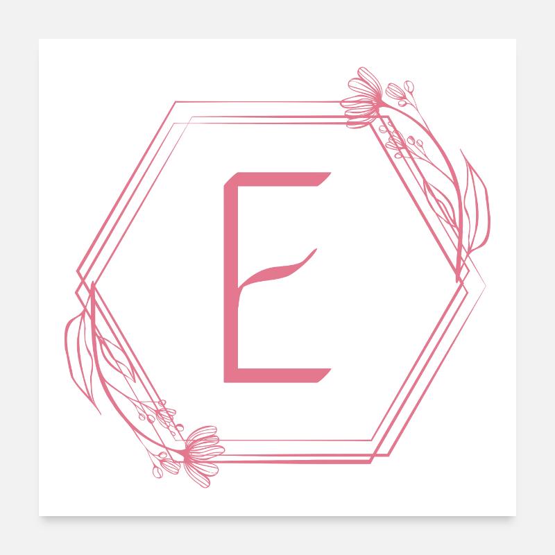 Letter E Poster 24" x 24" (60x60 cm)