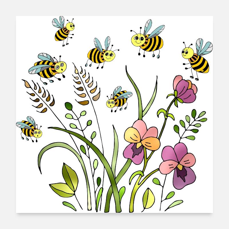 Insectes - Poster 60 x 60 cm - blanc
