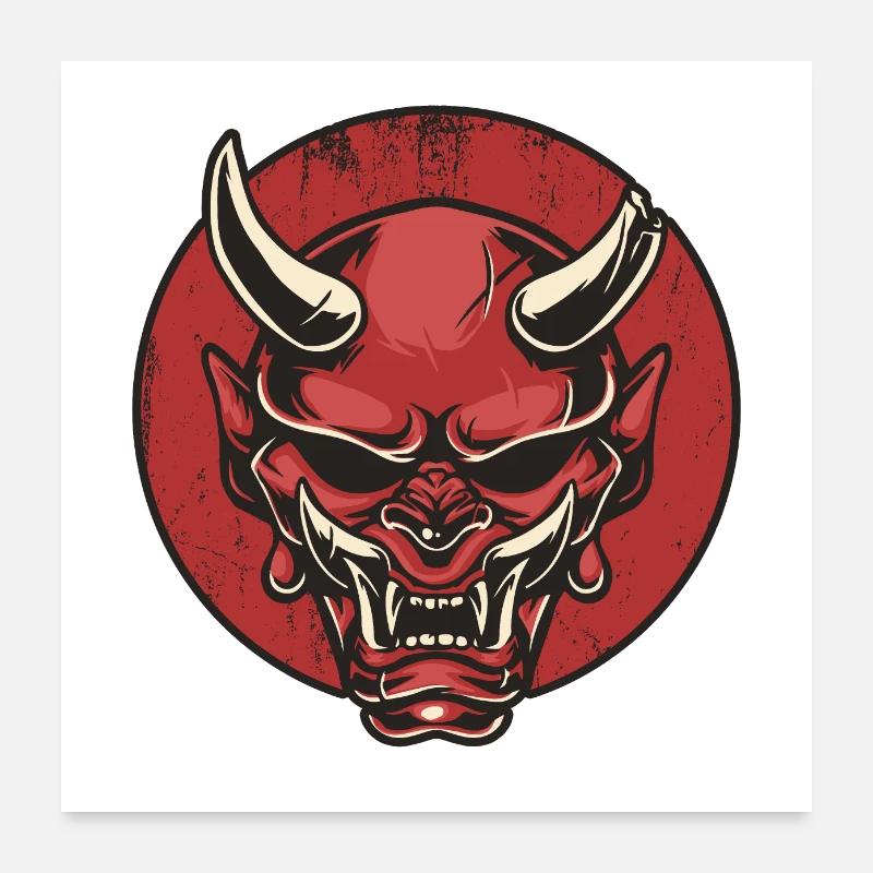 Oni Masque Démon Poster 60 x 60 cm