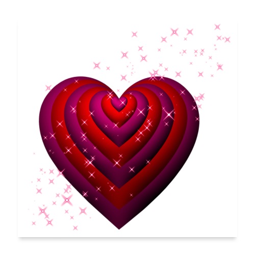 3 d Heart Sweets - Poster 60x60 cm