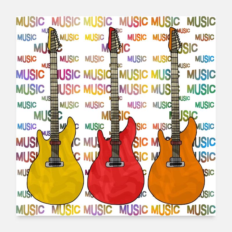 Guitares Poster 60 x 60 cm