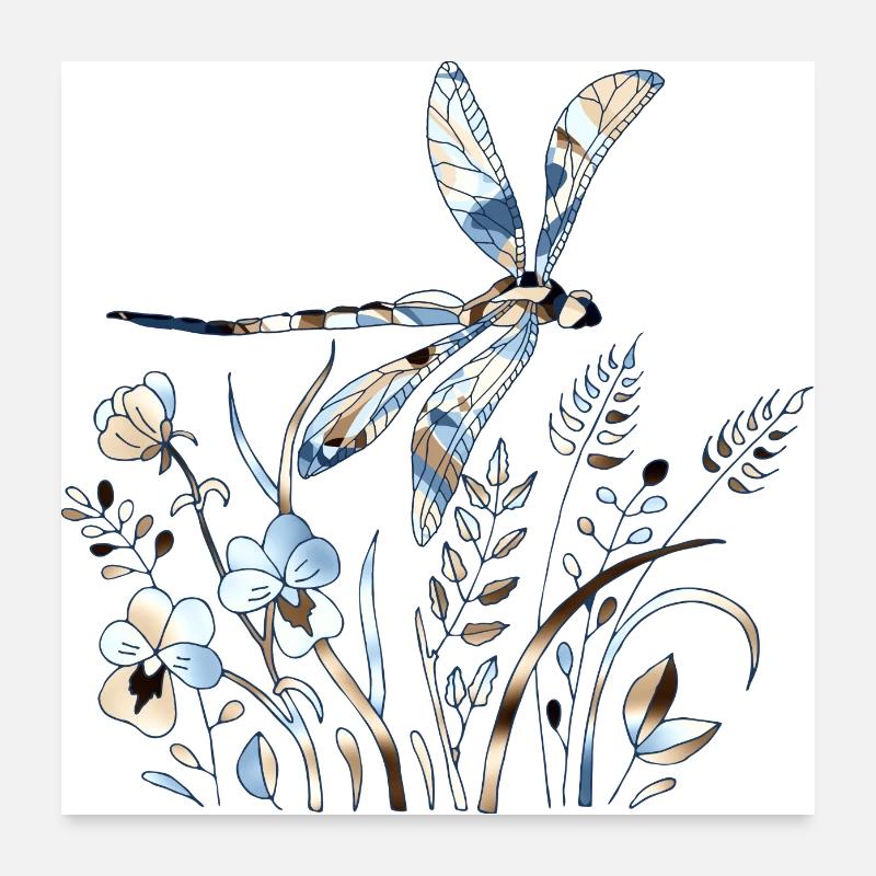 Libellule Poster 60 x 60 cm