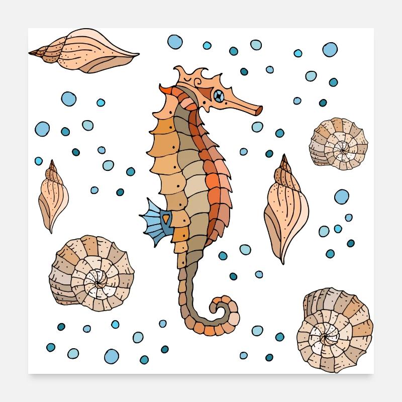 Hippocampe Poster 60 x 60 cm