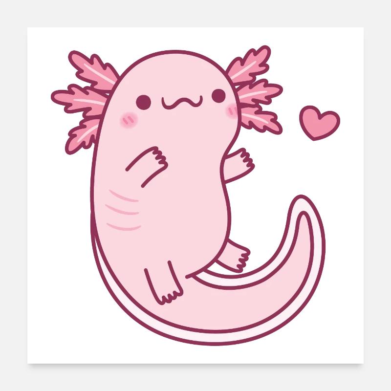 Süßer molliger Axolotl Poster 60x60 cm