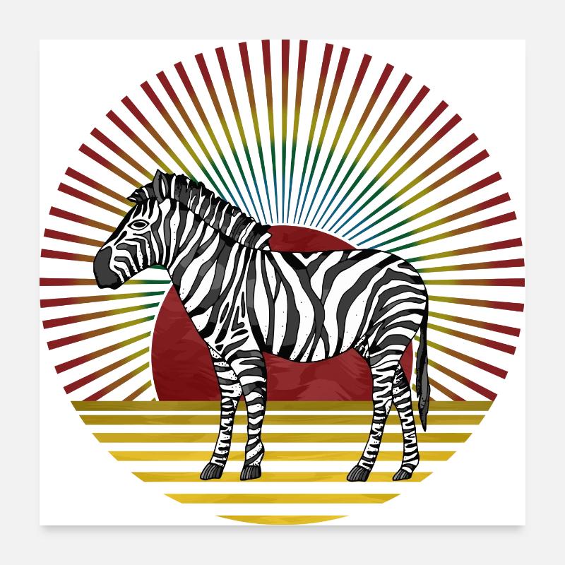 Zèbre Poster 60 x 60 cm