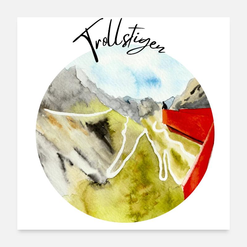 Trollstigen Norway Poster 24" x 24" (60x60 cm)