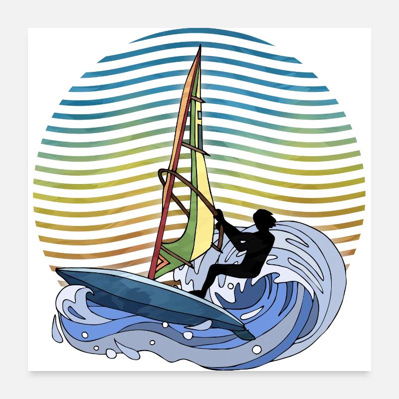 Windsurfen Poster 60x60 cm