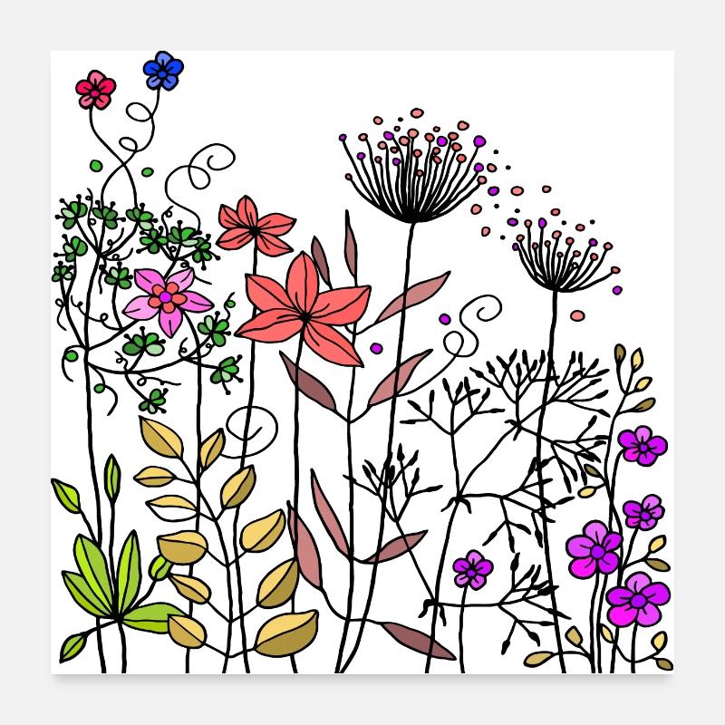 Blumen Poster 60x60 cm